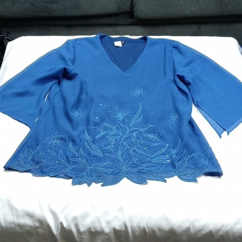 C.O.C. womens beaded layered v neck top